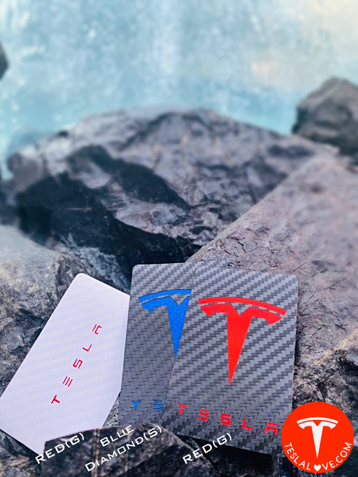 Personalized Tesla Vertical Logo Key Card Vinyl