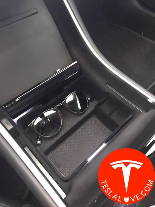 Premium Tesla Model 3 Lined Center Console Organization Tray